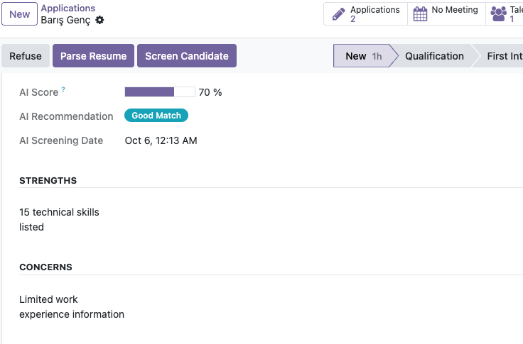 AI Candidate Screening Results